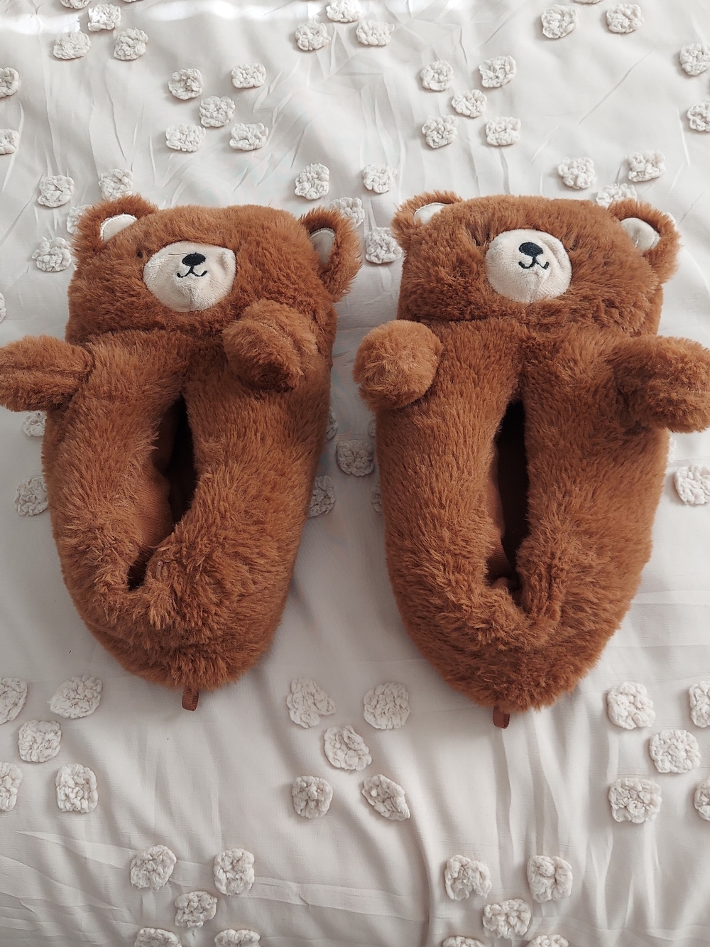 Cozy Brown Bear Plush Slippers